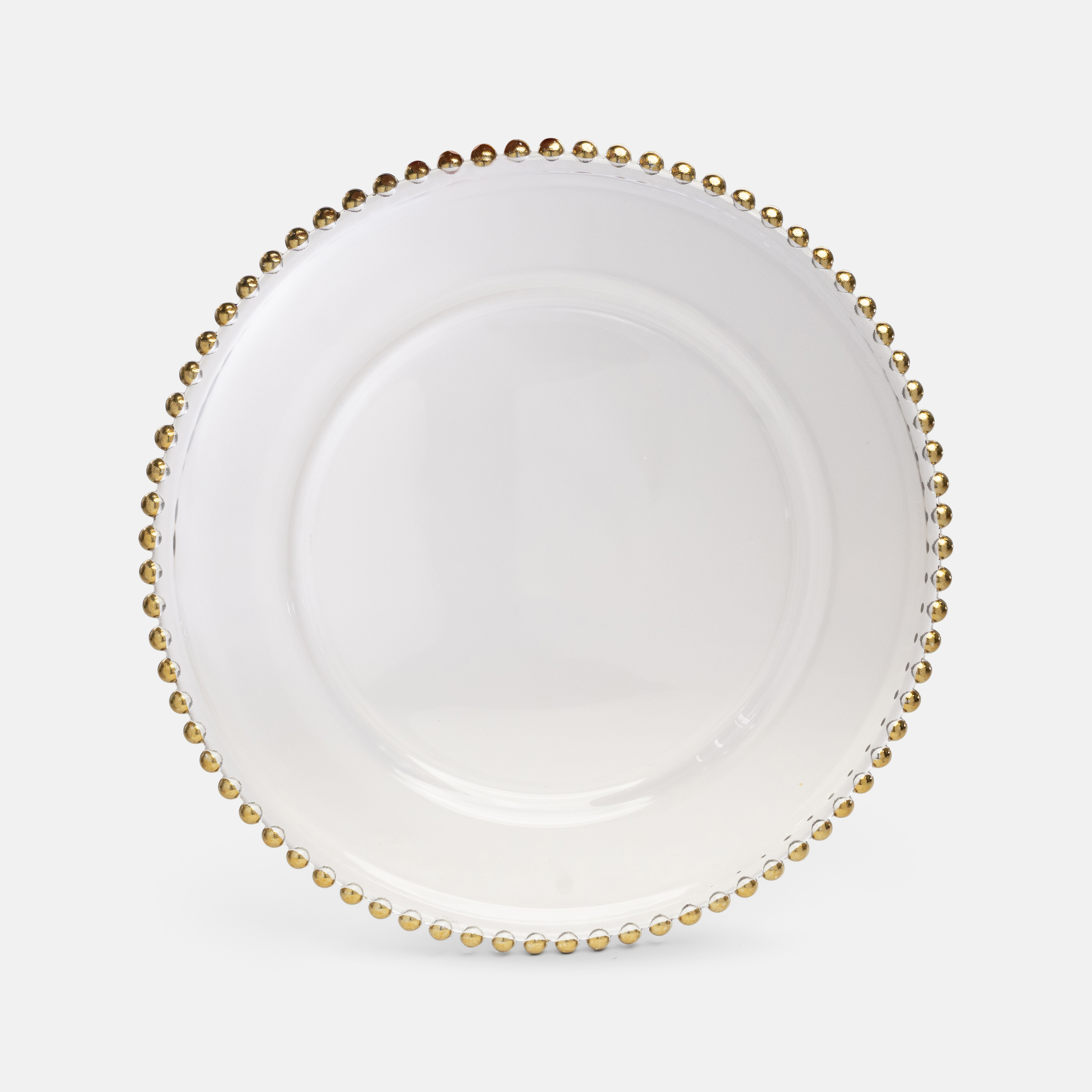 7. BEADED RIM Charger, Gold