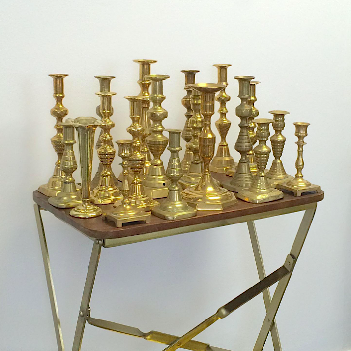 10. RUSTIC Candleholders, Mixed Styles of Brass
