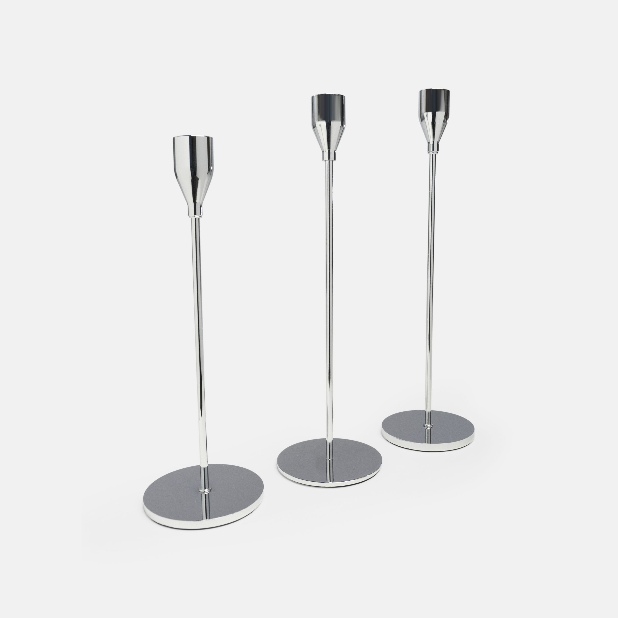 2.TRIO Candleholders, Silver