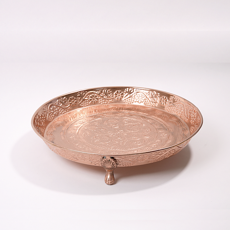 27. FOOTED TRAY, Copper